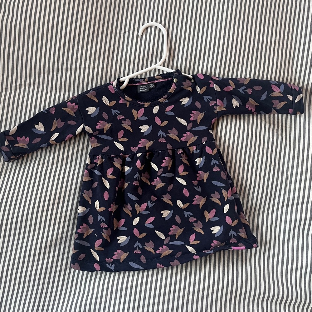 Babyface leaf print stretch cotton dress